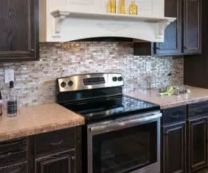 Wooden kitchen style in the house made by Pratt Homes, Tyler, Texas