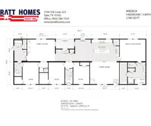Floor plans for Home model Angela made by Pratt from Tyler