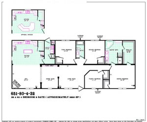 Floor plan of manufactured house model Benchmark made by Pratt Homes, Tyler, Texas