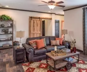 Fairfax Modular Home interior of the living room made by Pratt Homes, Tyler, Texas