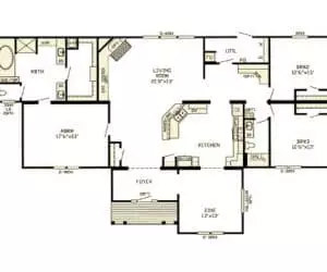 Georgetown Modular Home floor plan made by Pratt Homes, Tyler, Texas