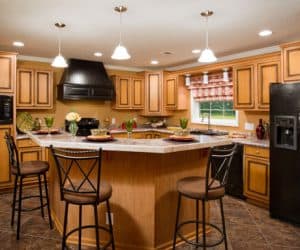 Georgetown Modular Home kitchen made by Pratt Homes, Tyler, Texas