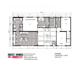 Floor Plans for house model Jennifer Pratt Homes, Tyler, Texas