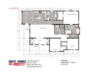 Floor plans for Home model Sequoia made by Pratt from Tyler
