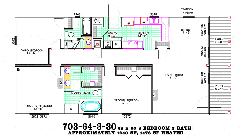 Floor Plan for home model Burbon Street Pratt Homes, Tyler, Texas