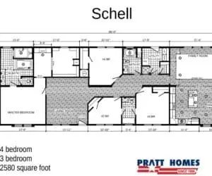 Floor Plan from Pratt Homes model Schell, Tyler, Texas