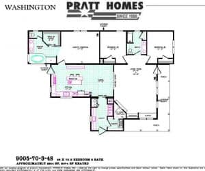 Washington Modular Home floor plan made by Pratt Homes from Tyler, Texas