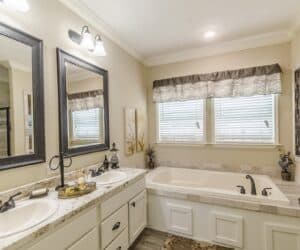 Bathroom with jacuzzi from house model Scott's Bay Pratt Homes, Tyler, TX