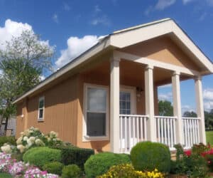 Exterior of incredible tiny home model Elizabeth made by Pratt Homes, Tyler, Texas