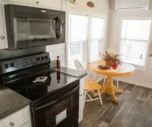 Kitchen from incredible tiny home model Titus made by Pratt Homes, Tyler, Texas