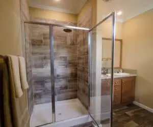 Bathtub in bathroom from house model Teresa Pratt Homes, Tyler, TX