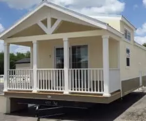 Exterior of incredible tiny home Farm Bliss made by Pratt Homes, Tyler, Texas