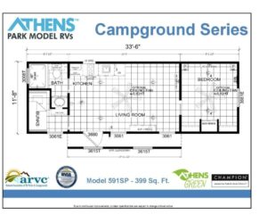 Floor Plan of affordable tiny home Mountain Cabin made by Pratt Homes, Tyler, Texas