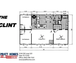 Floorplan in the house model Clint made by Pratt Homes from Tyler, Texas