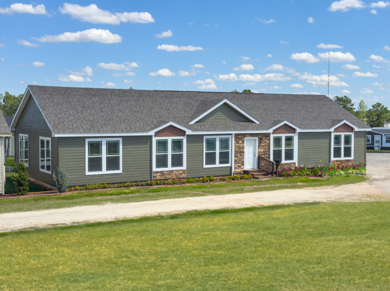 Modular homes in Tyler - The Eastwood - a big, gray modular home by Pratt Homes