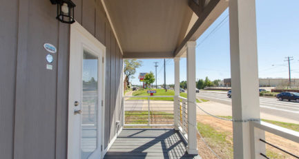 porch in the modular home Tumbleweed made by Pratt Homes