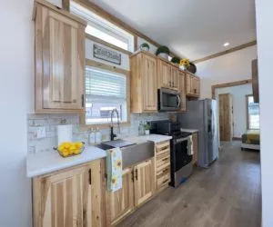 A kitchen in the Lark modular home.