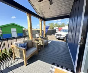 A porch of the Austin farmhouse in Tyler